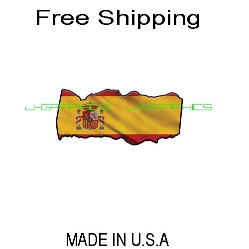 Spain Flag Sticker Decal Vinyl Country Tattered