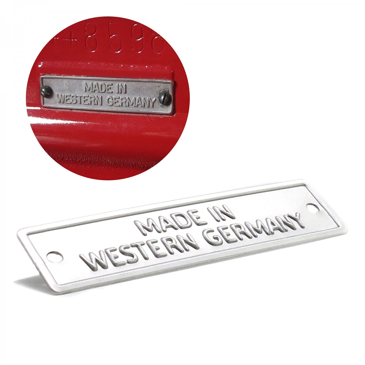Made in Western Germany – Data Plate for VW Bug Bus Ghia & Porsche 356
