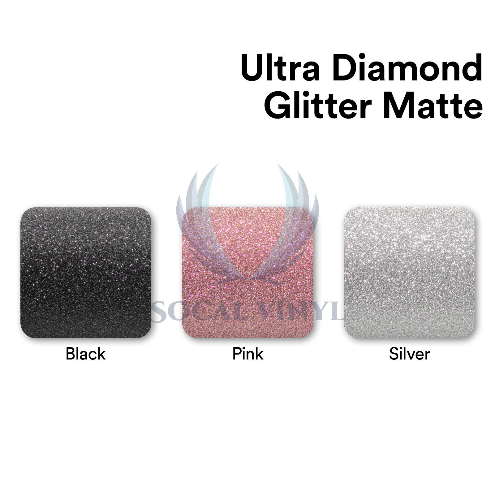 Premium Ultra Diamond Glitter Matte Silver Car Vinyl Wrap Sticker Decal Sheet