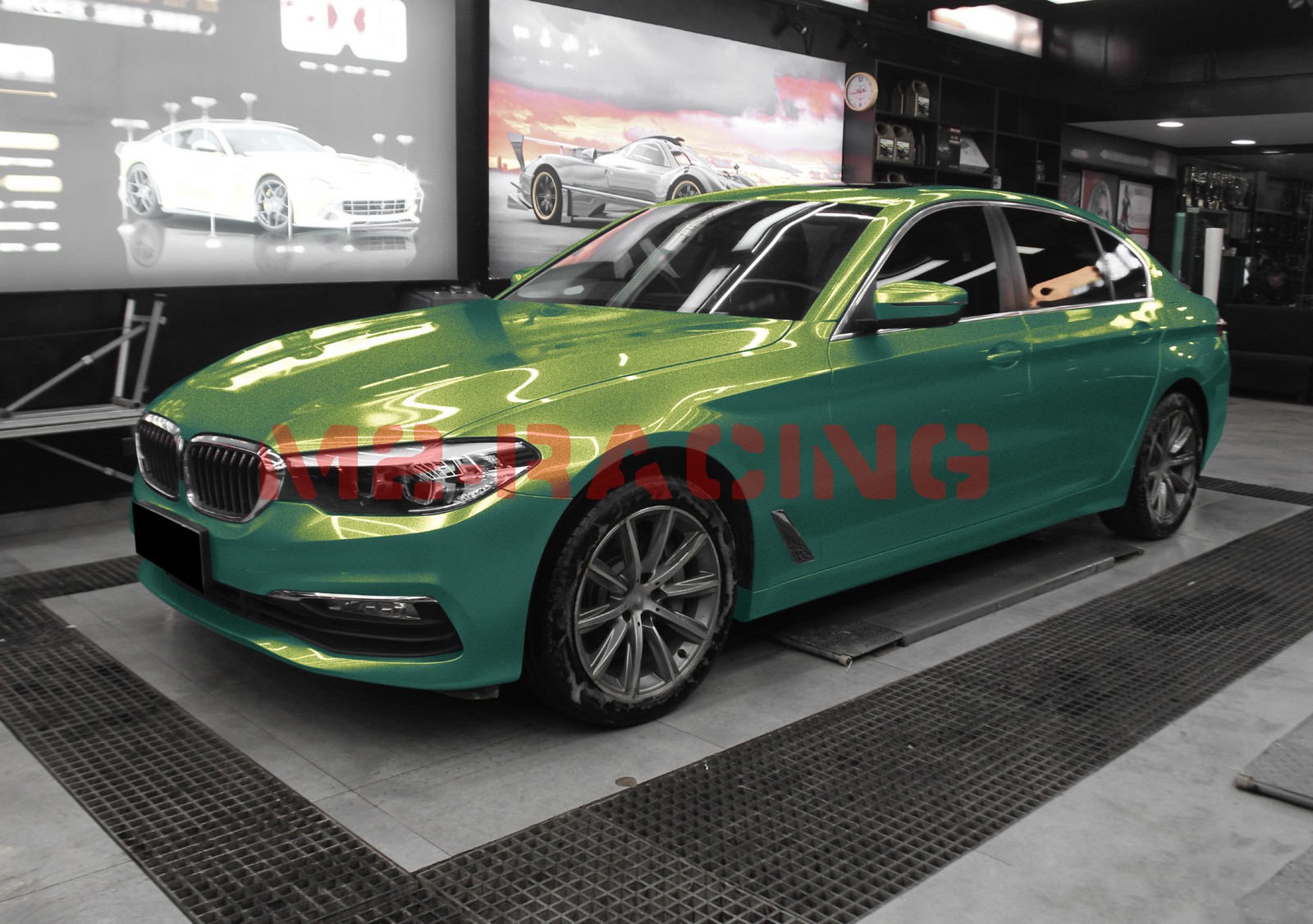 ESSMO PET Galaxy Dust Gloss Emerald Green Auto Car Vinyl Wrap Decal Sticker