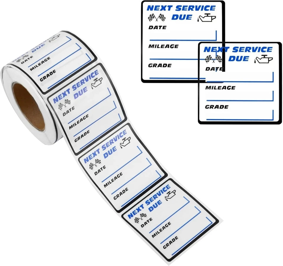 300PCS Car Oil Change Stickers for Windshield, Next Service Due Sticker,2″x2″