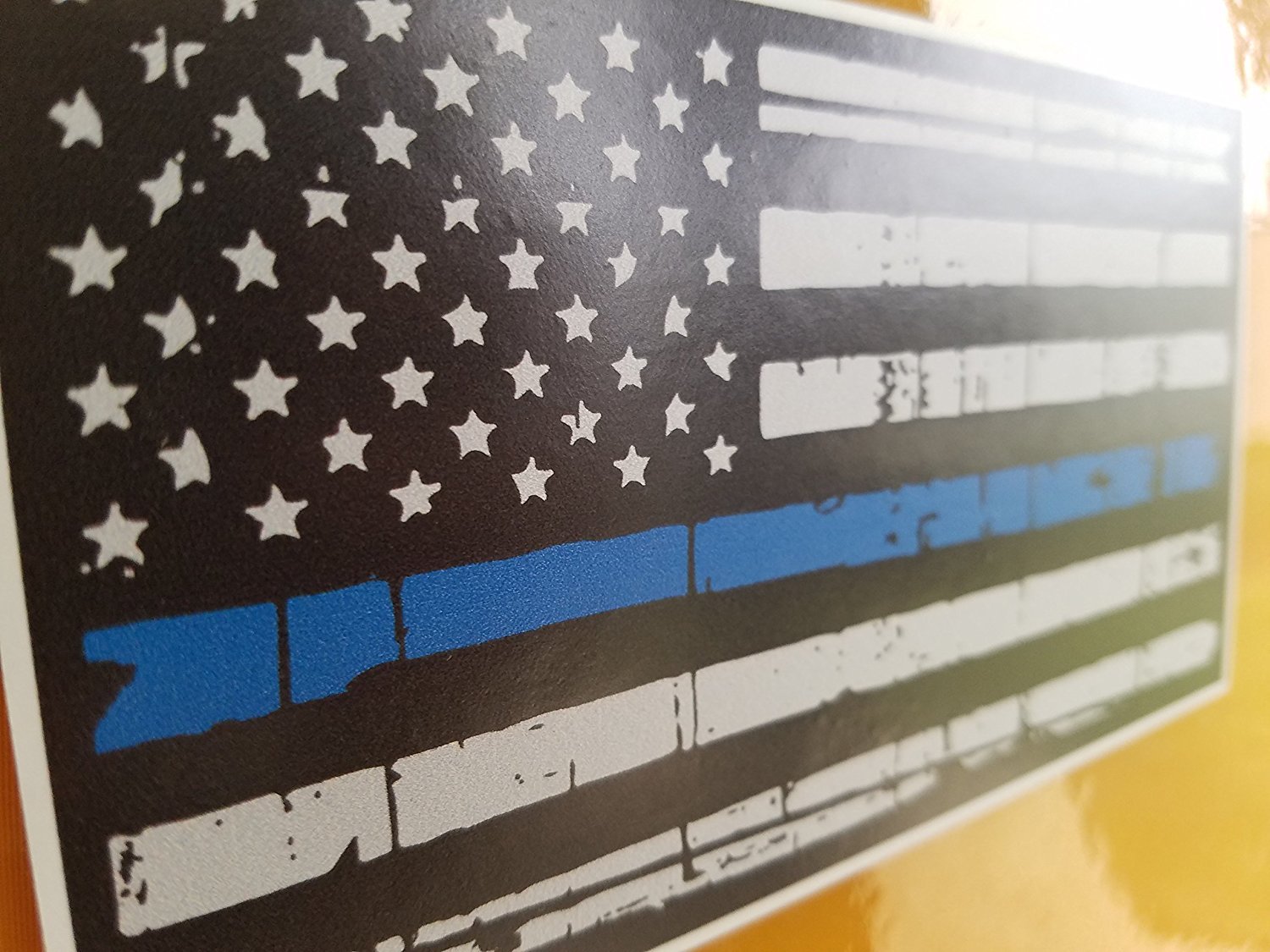10x Distressed Tattered American Flag Police Thin Blue Line decal sticker BLM US