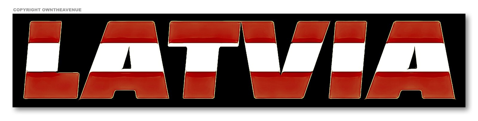 Latvia World Flag Country Car Truck Vinyl Sticker Decal 6″ Inches Long Side