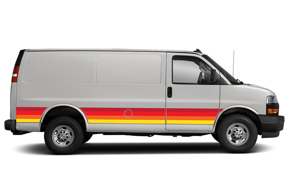 Retro stripes graphic decals stickers vinyl kit for Chevrolet Express Van Chevy