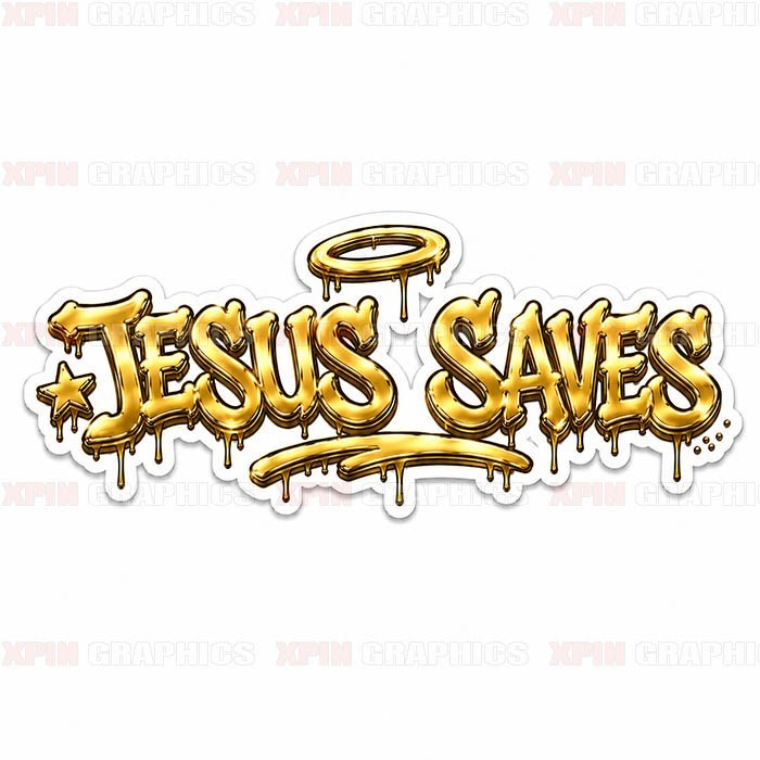 Jesus Saves Graffiti Vinyl Decal Sticker Religious God Lord A
