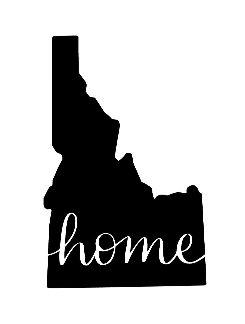 Idaho State HOME 4.5”x7″ White Auto Decal Sticker