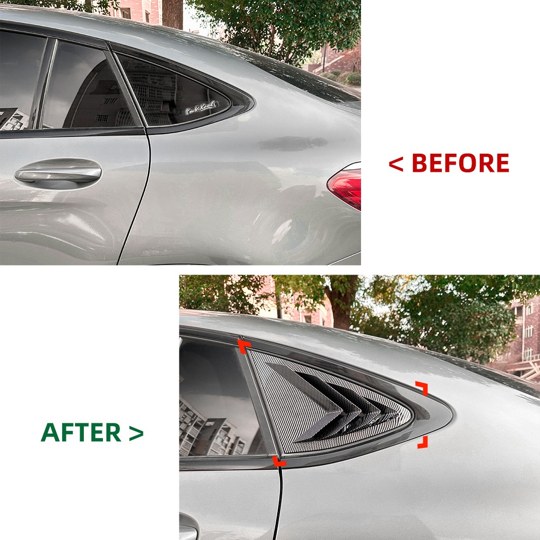 Carbon Style Rear Window Louver Shutter Cover For Benz GLC-Class Coupe 2016-2022