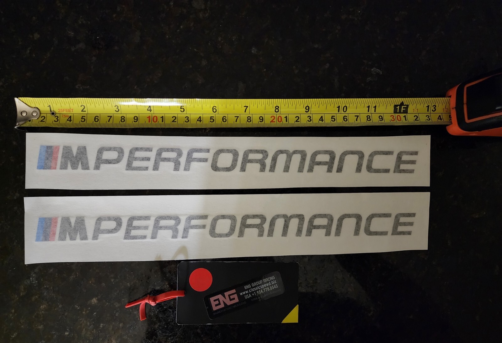 NEW 13″ LONG BMW M-PERFORMANCE EXTERIOR DECAL (33CM) X2 LEFT+RIGHT