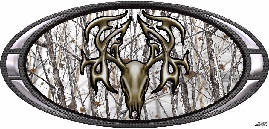 Tribal deer buck snow camouflage hunting vinyl graphic decal size options