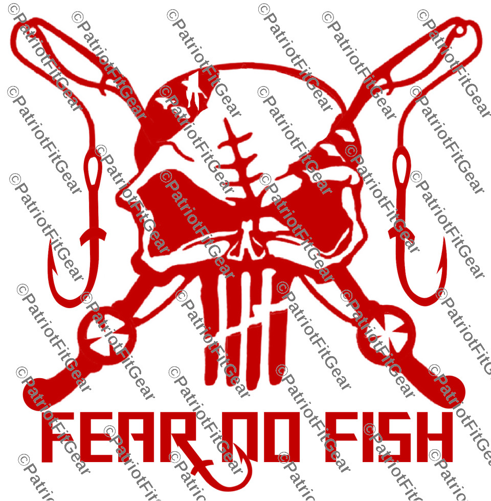 Fear No Fish,Fishing,Reel Life,10″x11″,Paddling,Skull,Angler,Fish On,Vinyl Decal