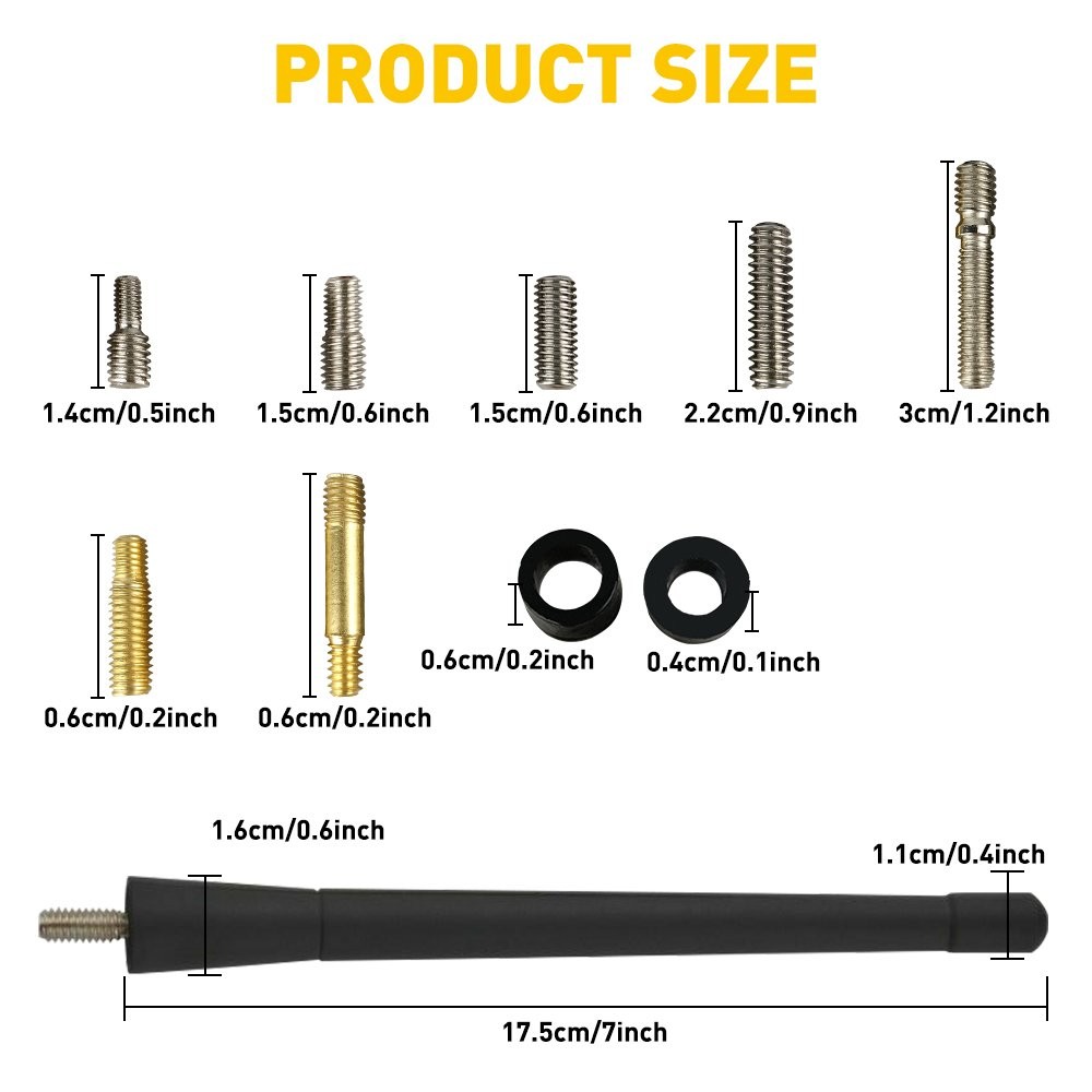 7″ Universal Car Antenna Radio AM/FM Antena Roof Mast Long Whip style For M