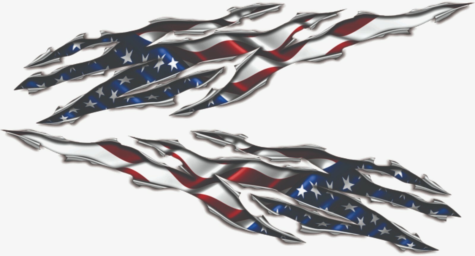 USA America Flag rip Car Truck Trailer Graphics Decals Stickers Wrap 50″ SET