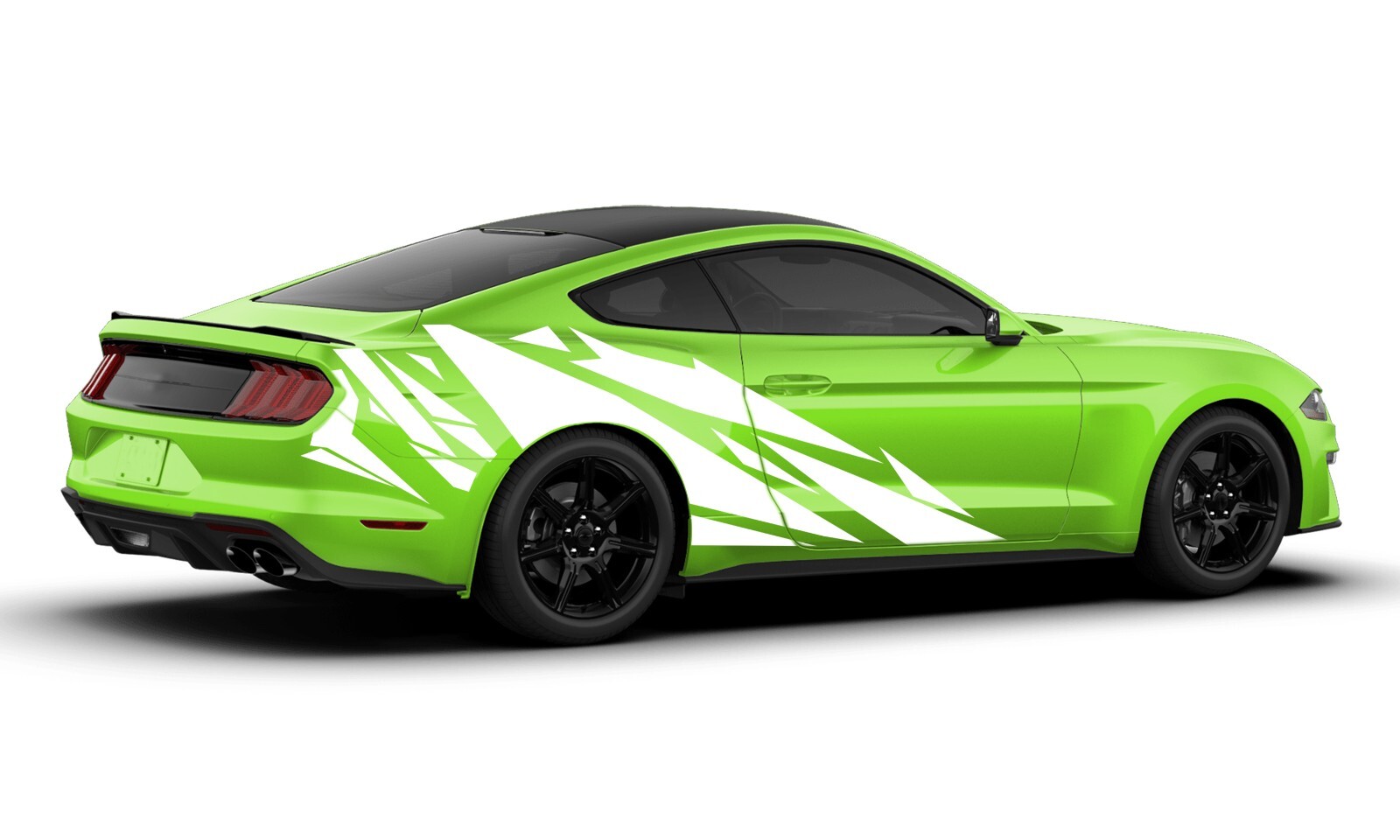 Back side geometric graphics stickers decals compatible with Ford Mustang