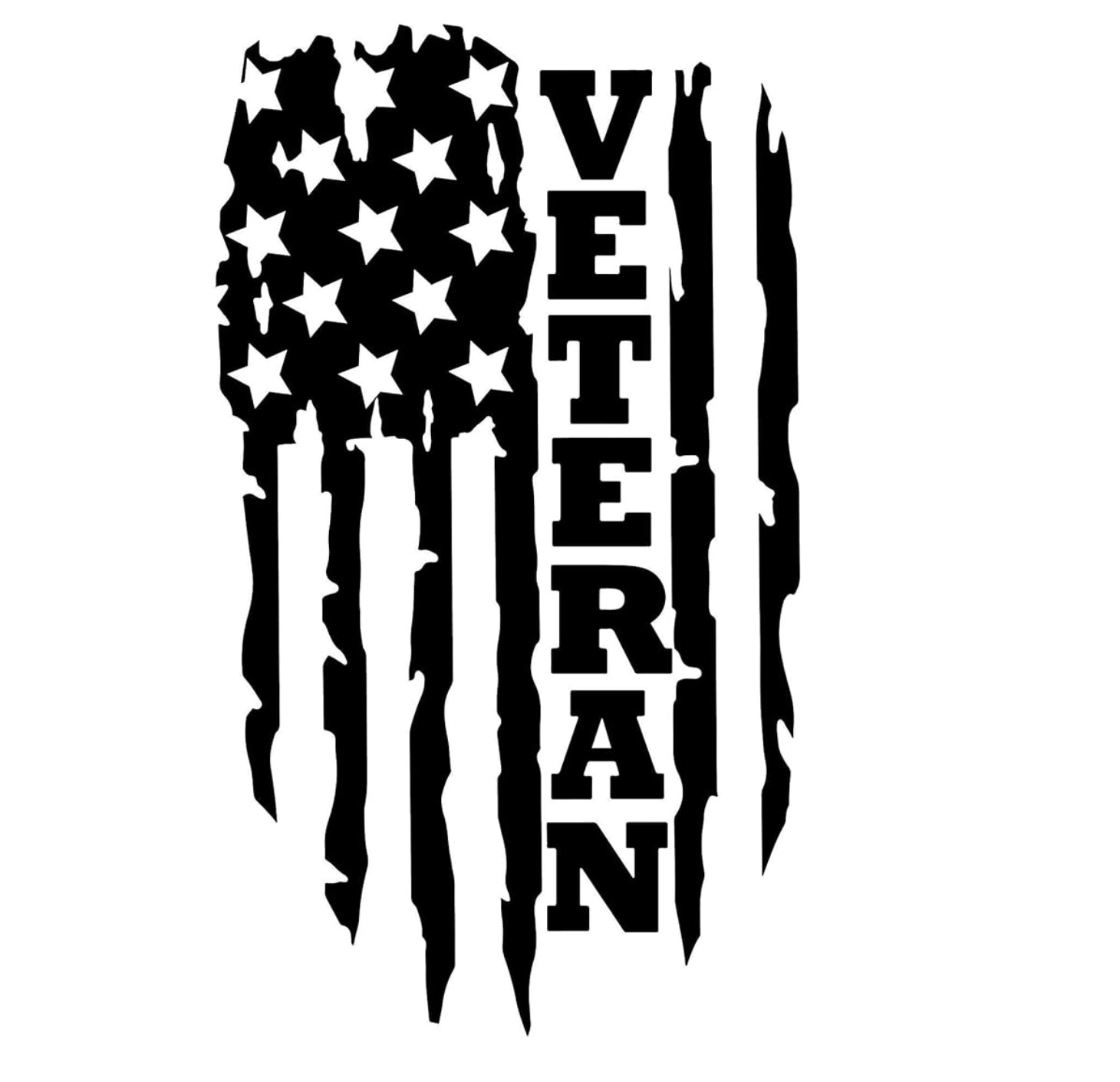 USA Flag Vet Distressed decal sticker vinyl graphic American car truck window