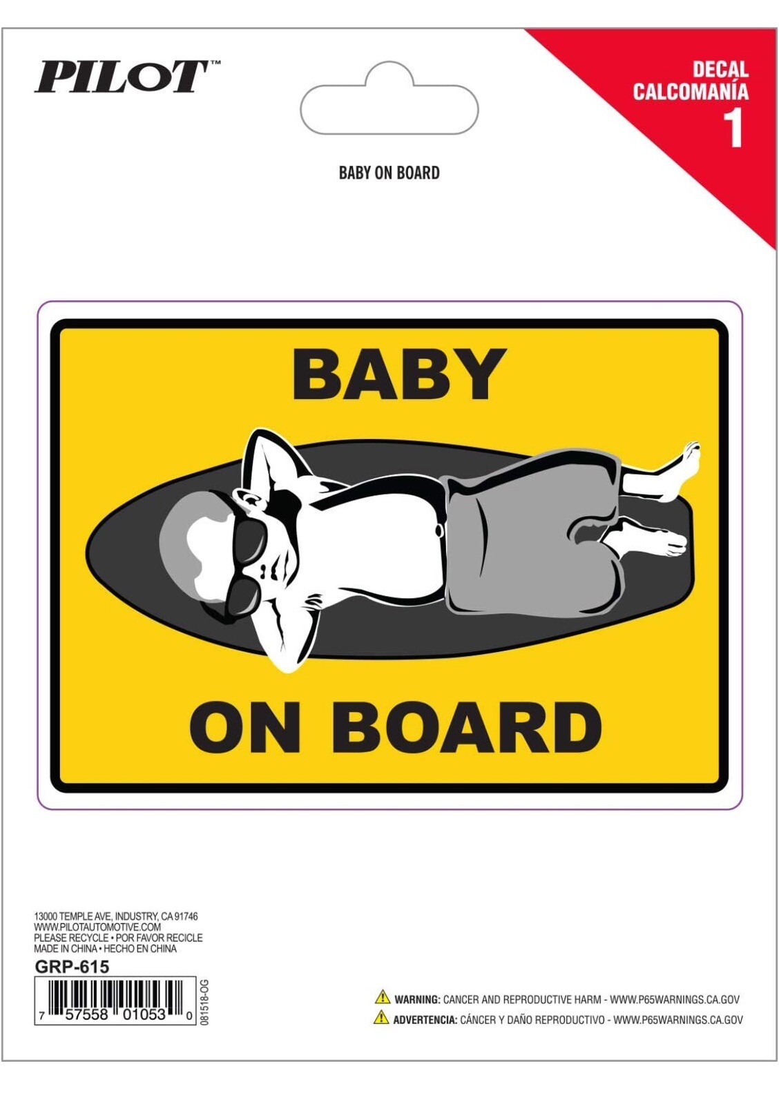 Pack Vinyl Baby On Board & Proud Mom Dad Car Decal Weather Resistant Sticker
