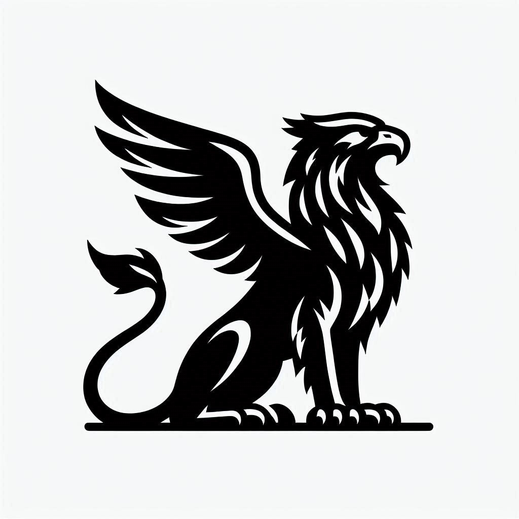 Tribal Sitting Griffin Die Cut Vinyl Sticker Decal Left Right or Pair