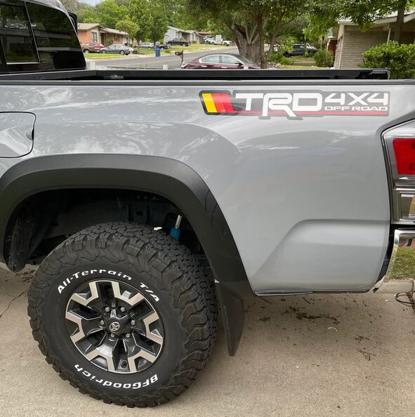 Tri-Color TRD 4X4 Off-Road Bedside Decal Vintage Color for Toyota Tacoma Lovers