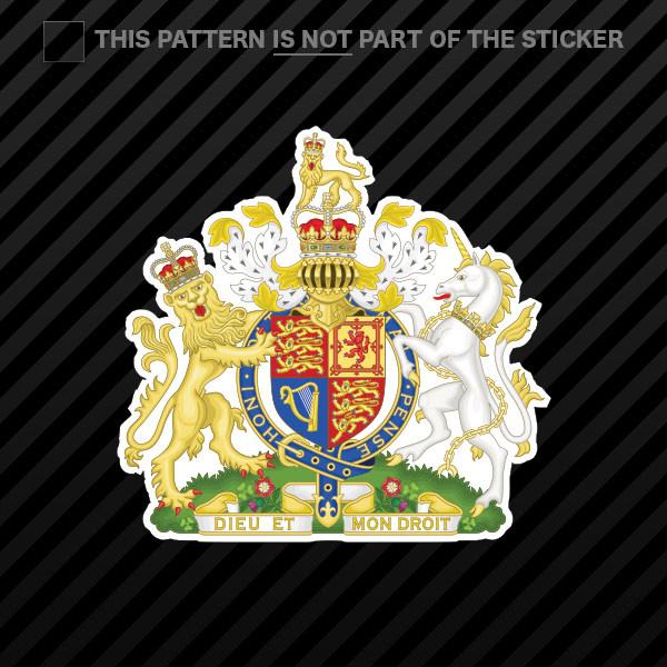 British Royal Coat of Arms Sticker Vinyl United Kingdom flag GBR GB