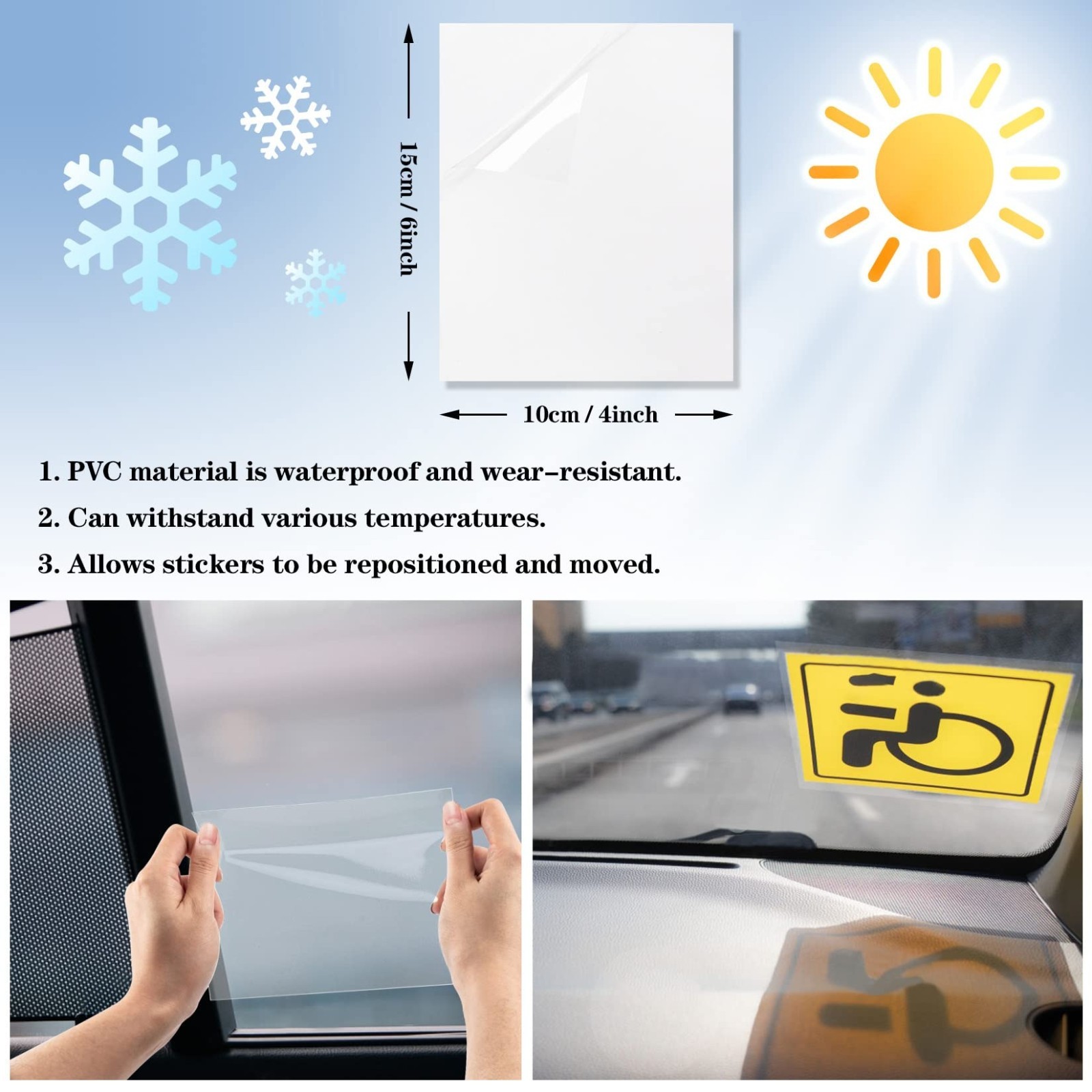 10PCS Car Windshield Static Cling Sticker Holder 4×6 Inspection Permit Window Fi