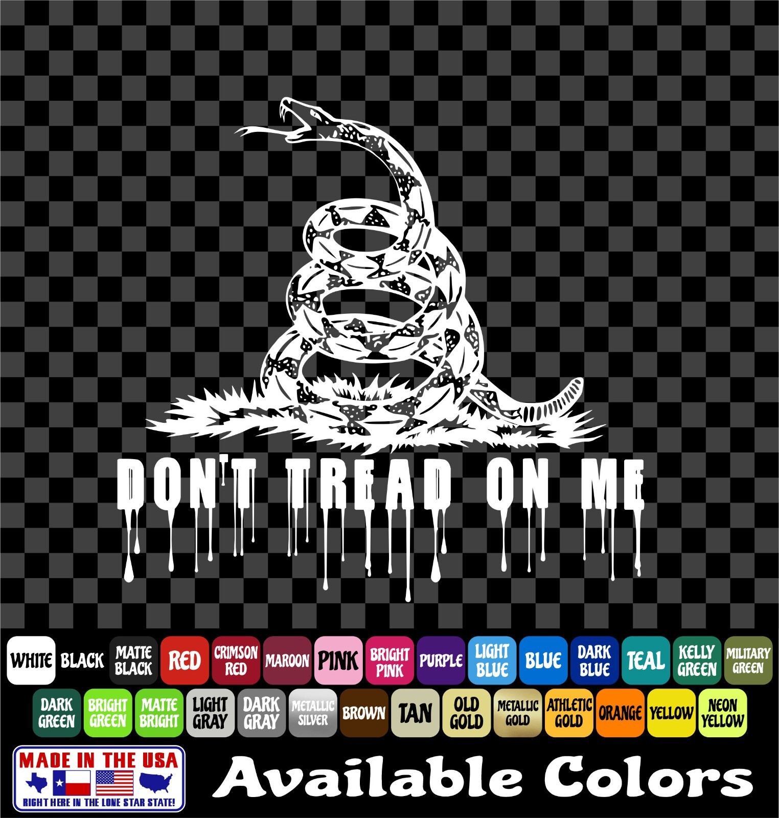 Don’t Tread Decal Gadsden Flag Rattlesnake 2A Rights 2nd Amendment Vinyl