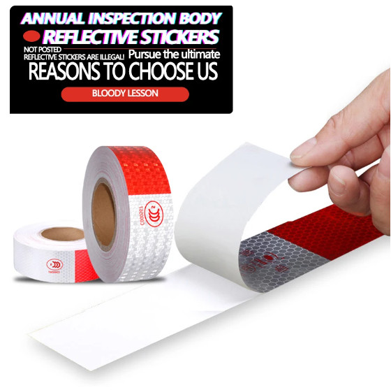 Car Bumper Reflective Stickers Warning Strip Tape Secure Reflector Red Stickers