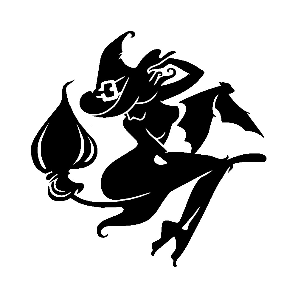 Sexy Witch on Broom and Bat Vinyl Decal Sticker for Car Window Bumper Wall Cup