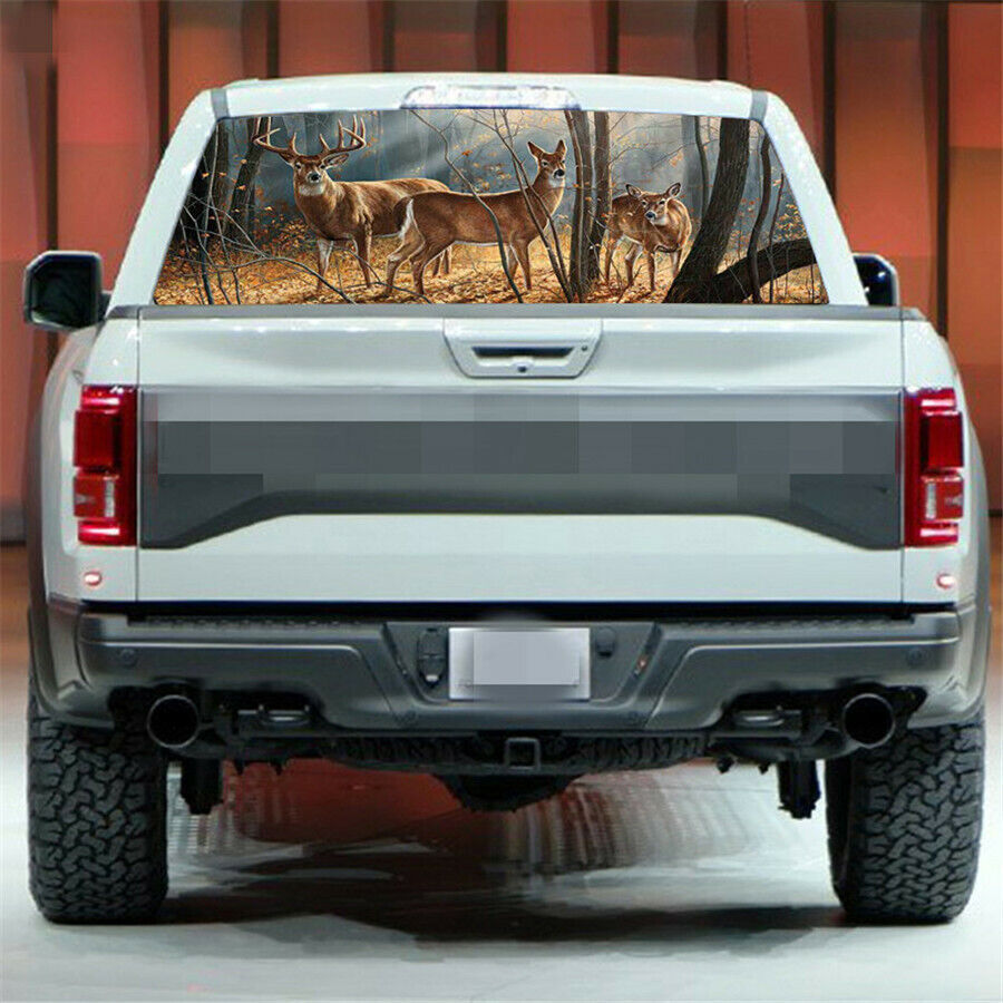 Pickup Truck SUV Car Rear Window Graphic Decal-Tint Print Sticker Deer Animals