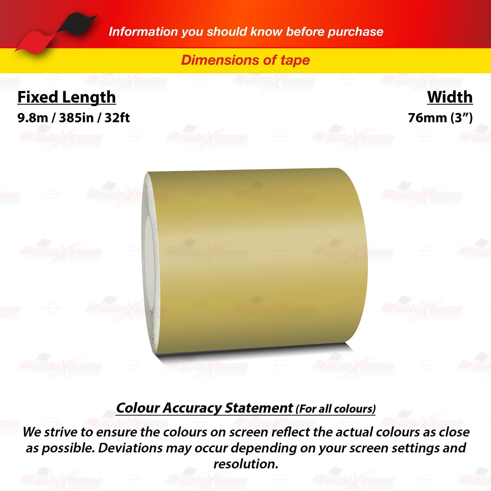 3″ Vinyl Pinstriping Pin Stripe Car Styling Tape Decal Sticker 76mm MATTE GOLD