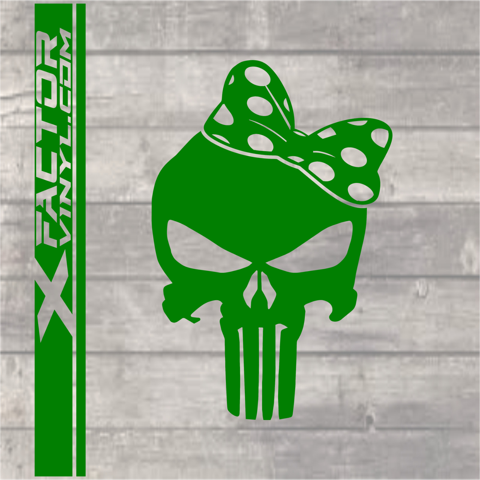 Hairbow Skull Vinyl Dicut Decal 5 Sizes/15 Colors FREE SHIPPING Cute