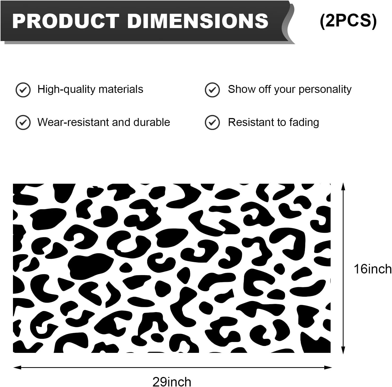 Stylish Vehicle Decals: 2 PCS Leopard Print for Side & Rear Windows, Waterproof