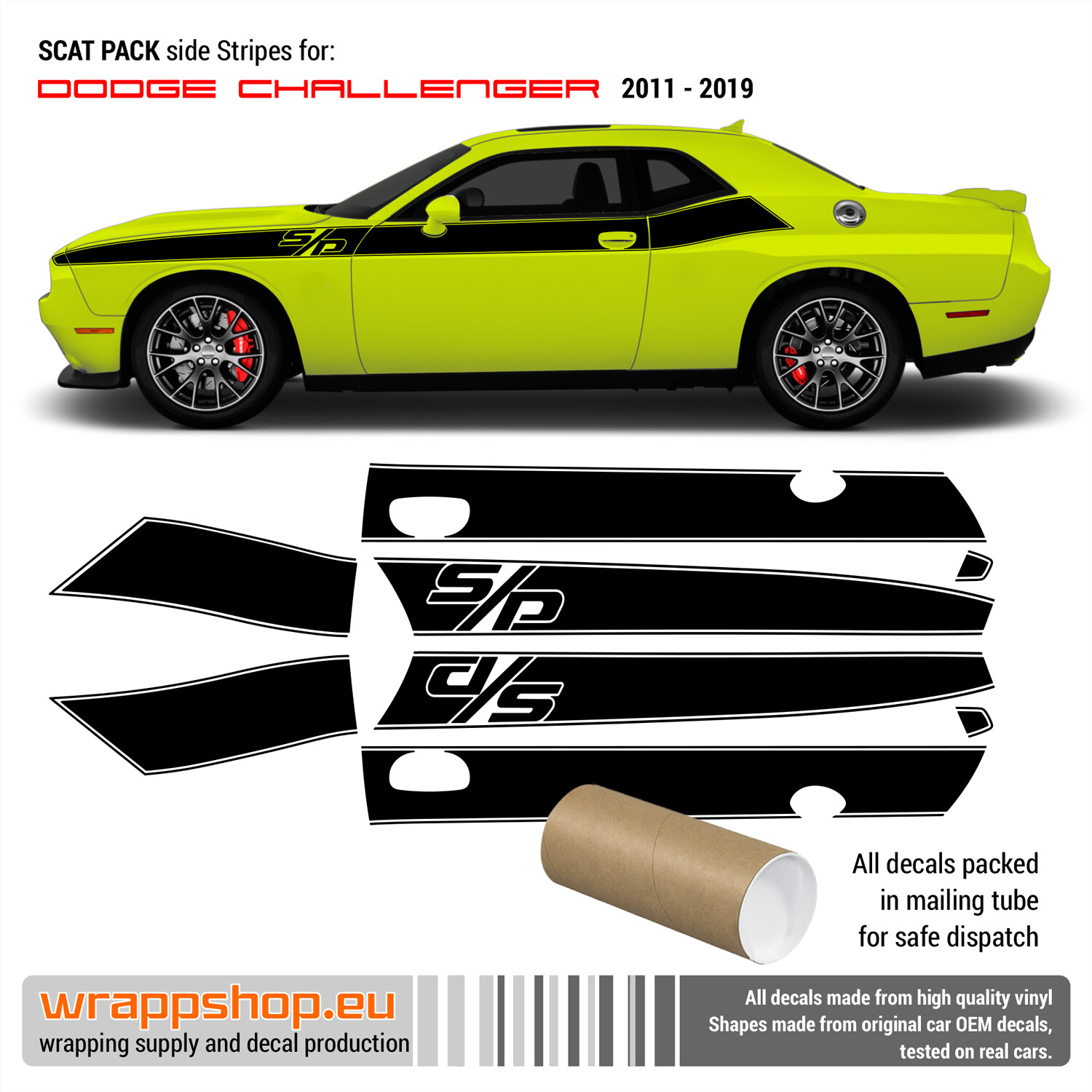 SCAT PACK S/P side stripes for Dodge Challenger 2011-2019
