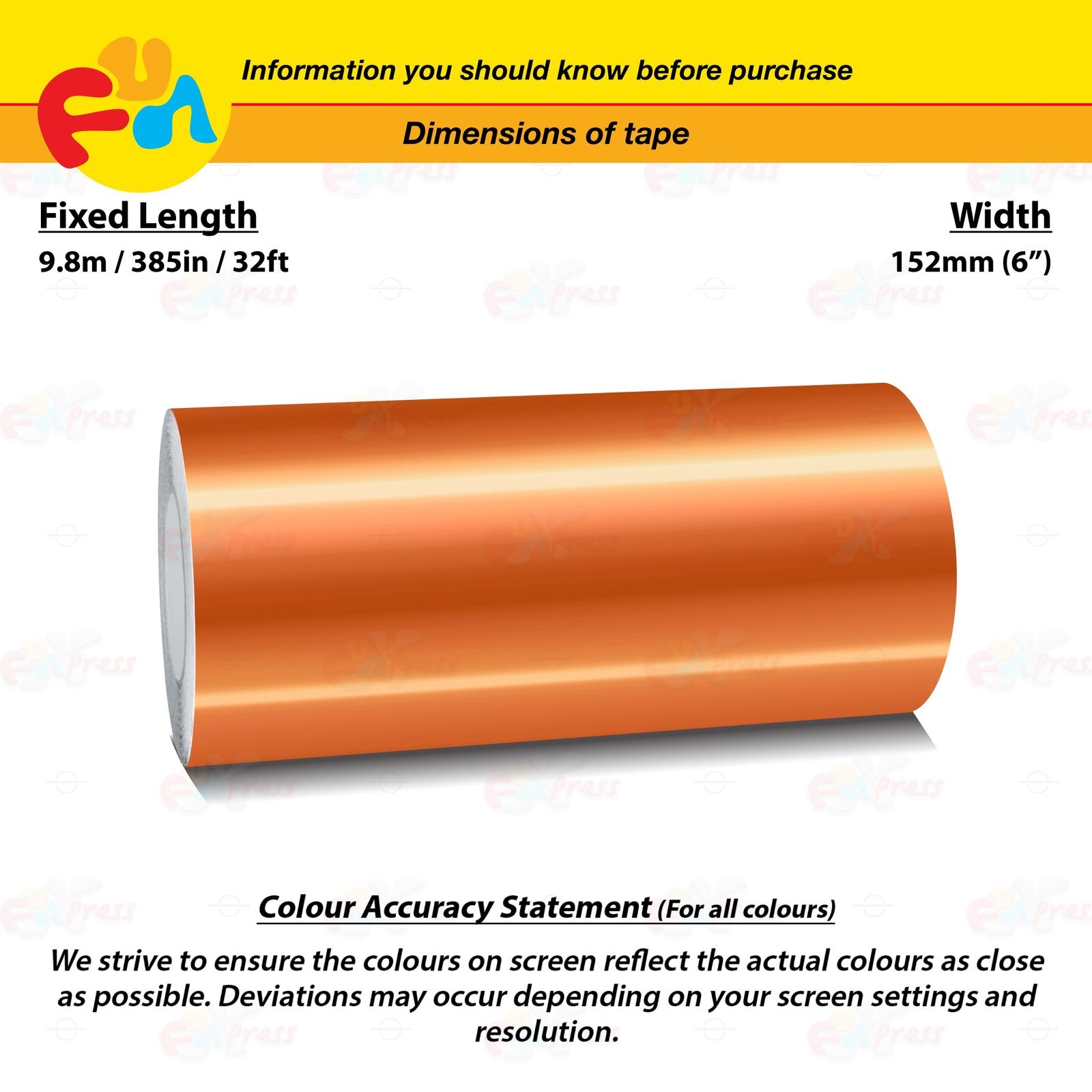 CHROME BURNT-ORANGE 6″ PIN STRIPE Car Model Motorcycle TAPE Vinyl Sticker 152mm