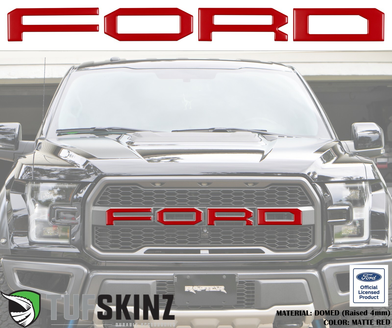 2015-2020 Ford Raptor Grille Letter Overlays – Official Licensed Product