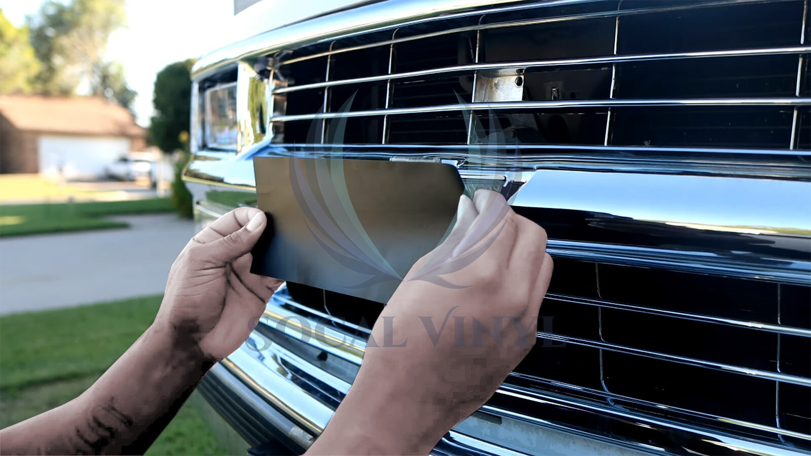 PET Galaxy Dust Gloss Vinyl Wrap For GMC Bowtie Emblem Overlay Sheet Decal