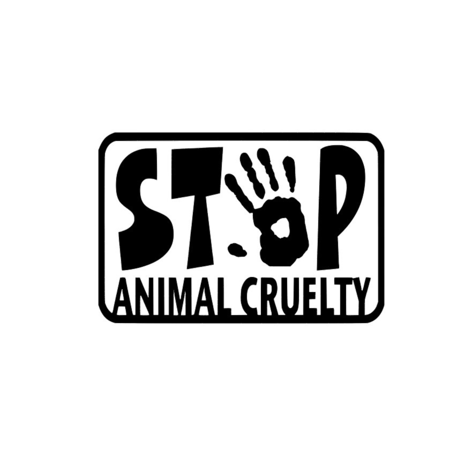 Stop Animal Cruelty Vinyl Decal Sticker Choose Size and Color