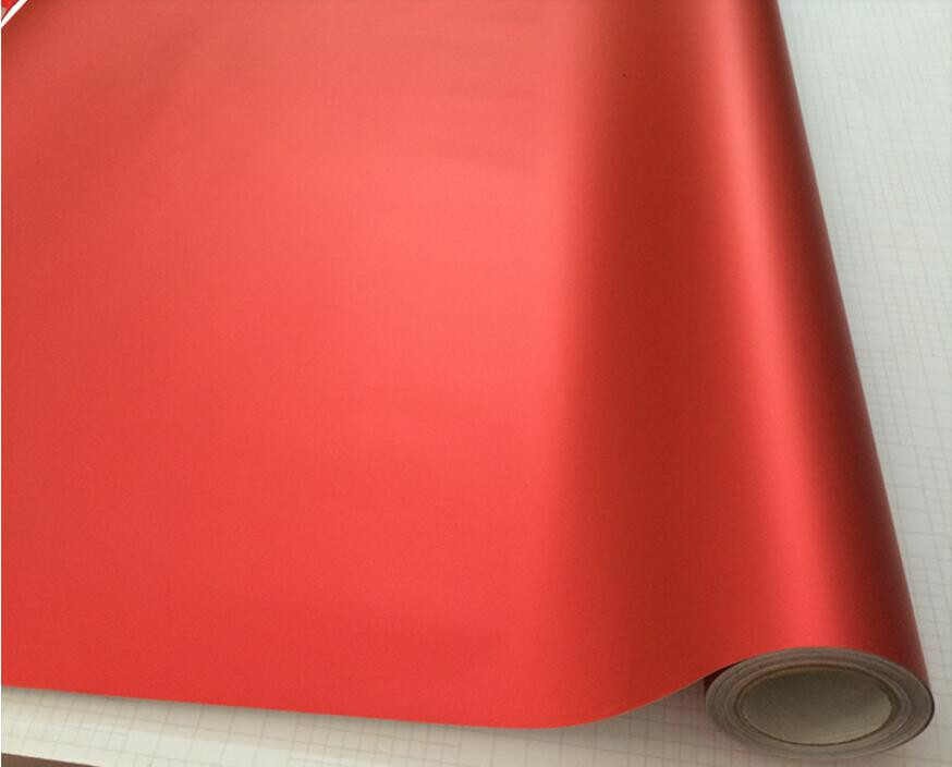 Whole Car Wrap 50FT x 5FT Metallic Satin Matte Chrome Red Vinyl Film Bubble Free