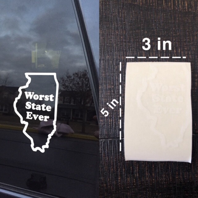 Illinois Sucks Worst State Ever Vinyl Decal Car Window Sticker