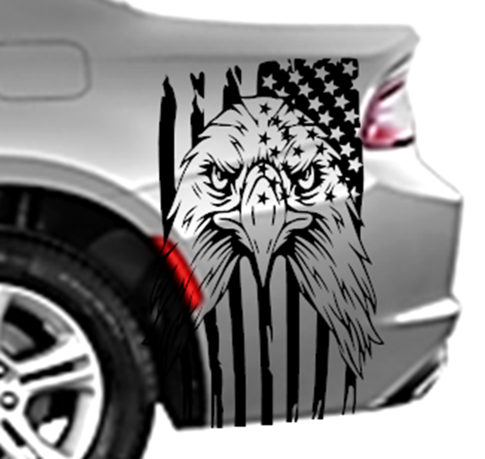 NEW Eagle Flag USA Hood Door Vinyl Decal Racing Stripes (Fits CHARGER)