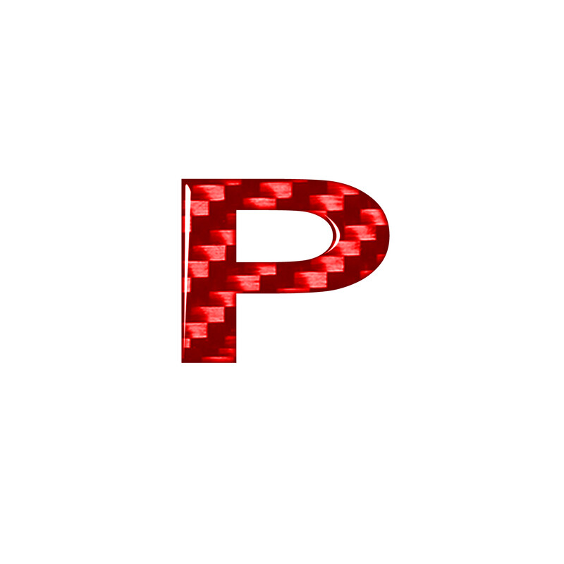 1pcs Red Real Carbon Fiber Car DIY Letter/Number Decals Sticker