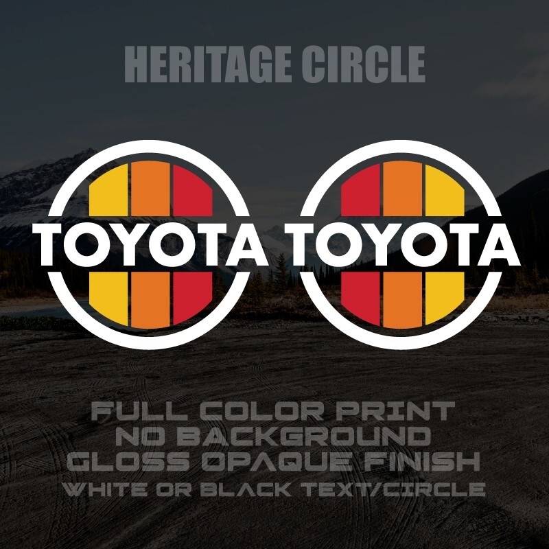 (2) Toyota Heritage Circle Stripe Decals for Toyota Tacoma, Tundra, 4runner