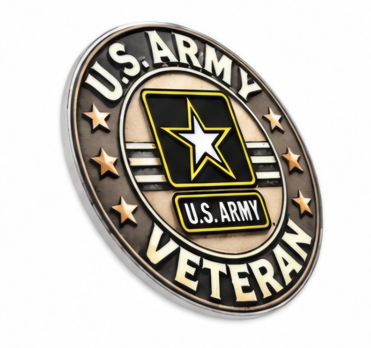 U.S. Army Veteran Militaria Decal Sticker 3″ Round Original