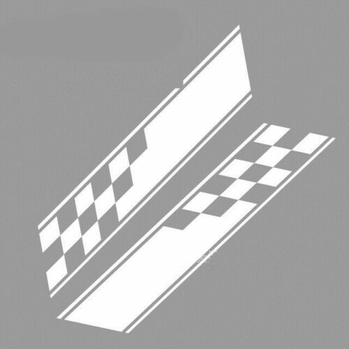 2x Racing Plaid Hood Side Door Fender Stripes Decal Stickers for Car Truck SUV