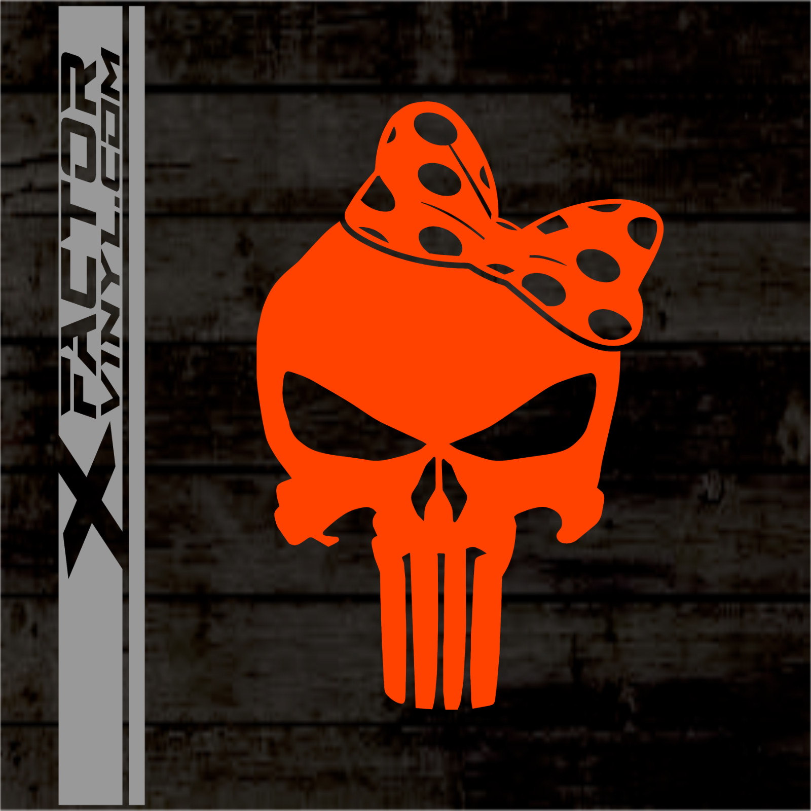 Hairbow Skull Vinyl Dicut Decal 5 Sizes/15 Colors FREE SHIPPING Cute