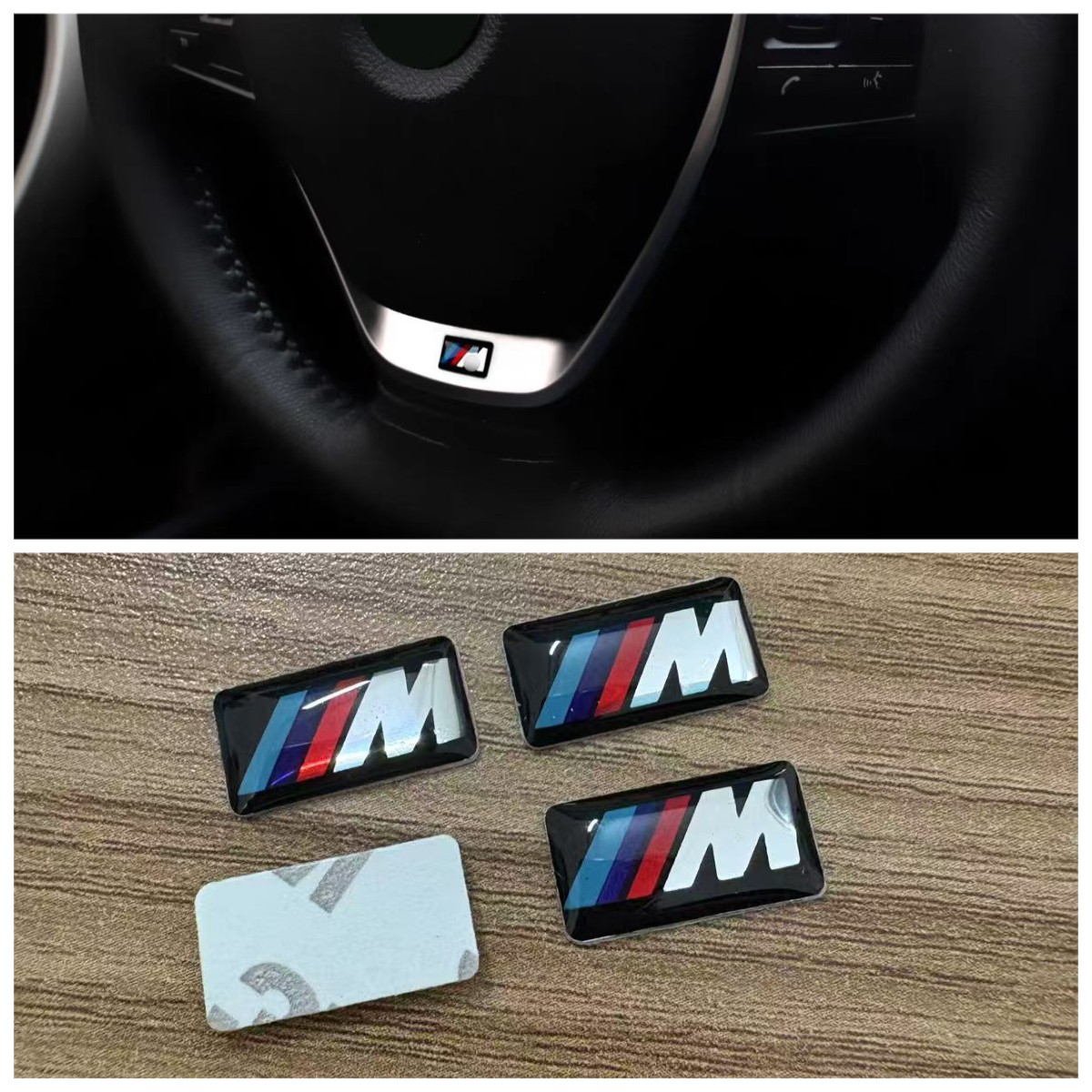 4PCS 19MM X 11MM M-badge decal For BMW steering wheel decoration sticker