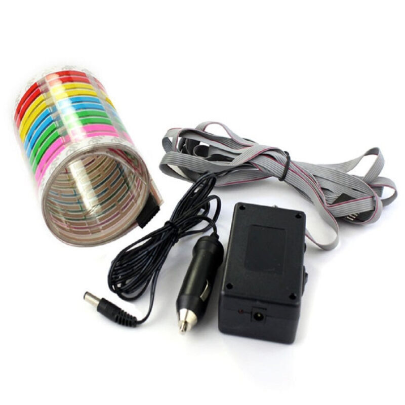 12V Car Music Rhythm Sticker LED Flash Light Sound Activated Equalizer Universal