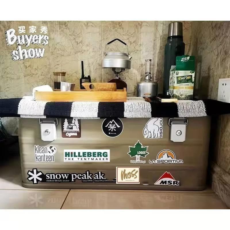 52 Waterproof Stickers with Outdoor Logos for Cars, Motorcycles, and Camping
