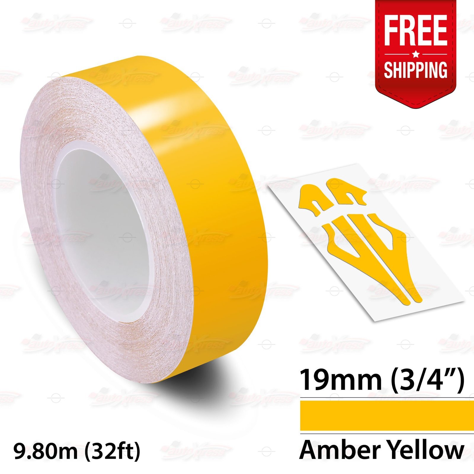 AMBER YELLOW 3/4″ 19mm Roll PIN STRIPE Striping Line TAPE Decal Vinyl Sticker