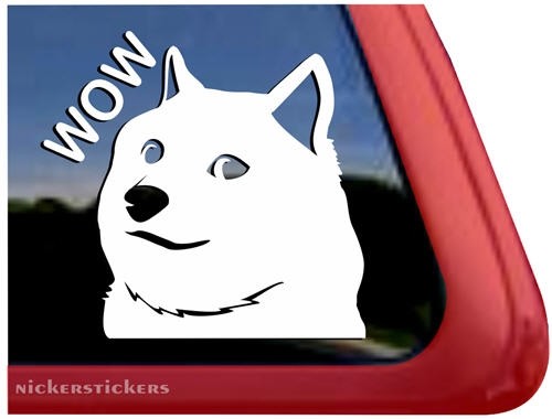 Shiba Inu Wow | High Quality Vinyl Shibe Doge Meme Window Decal Sticker