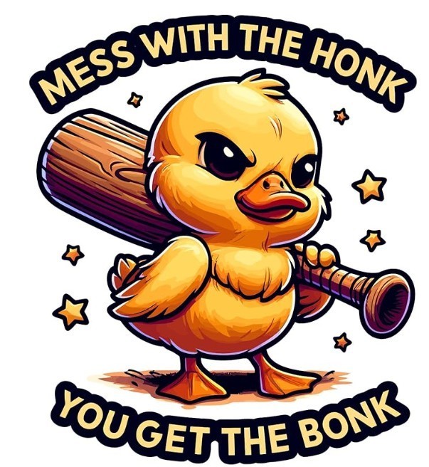 Funny Duck Phone Sticker (2 Inch) Waterproof Yellow Mess With Me