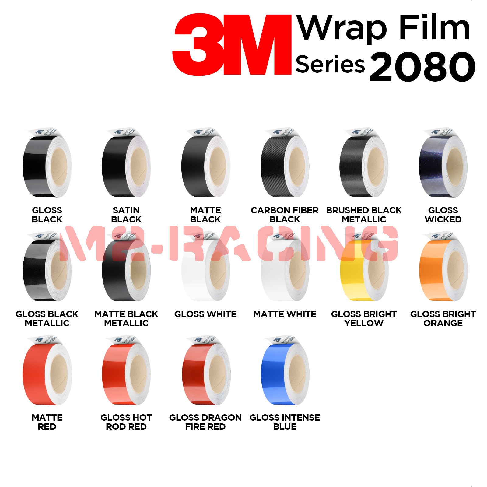 3M 2080 Gloss Racing Stripes Vinyl Wrap Rally Decal Sticker Hood Roof 25FT/50FT